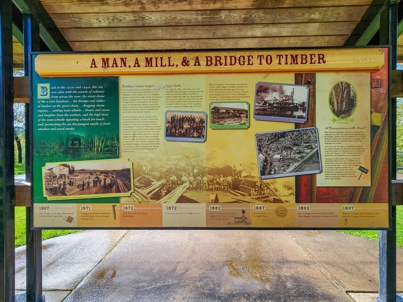A Man, a Mill, & a Bridge to Timber Marker image. Click for full size.