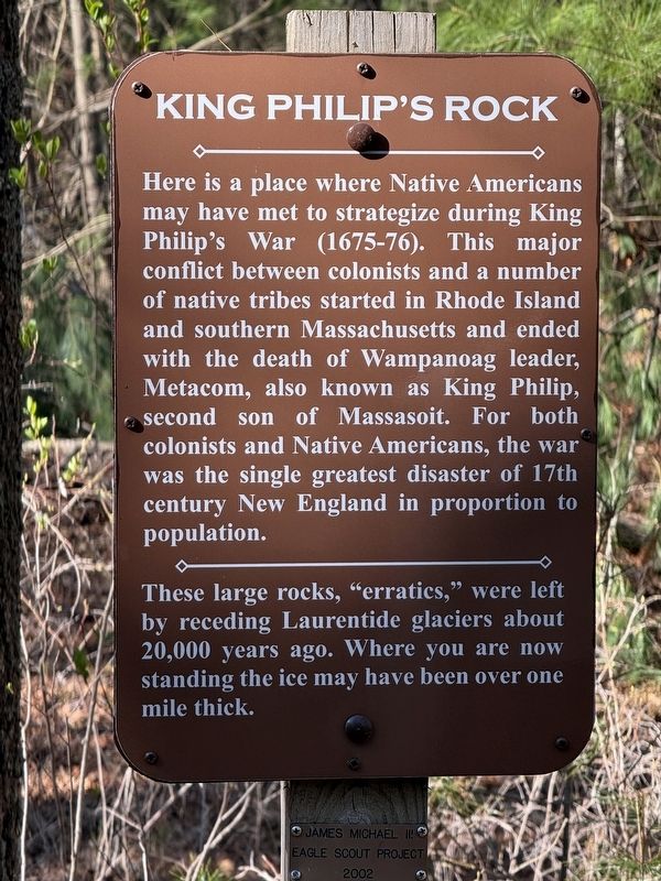 King Philip’s Rock Marker. Click for full size. King Philip’s Rock Marker image. Click for full size.