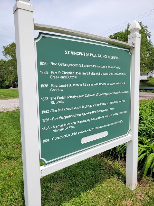 St Vincent de Paul Catholic Church side of marker. Click for full size. St Vincent de Paul Catholic Church side of marker image. Click for full size.
