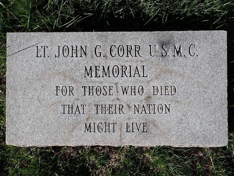 Lt. John G. Corr U.S.M.C. Memorial image. Click for full size.