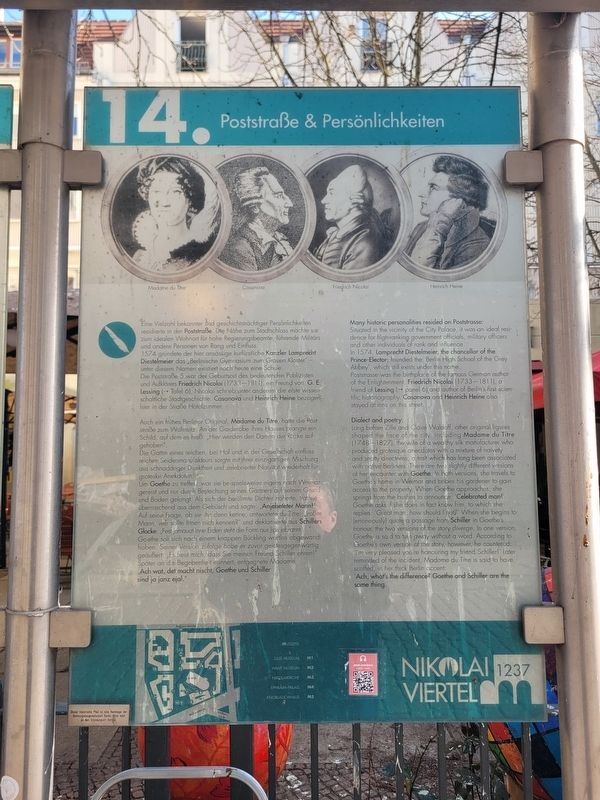 Poststra�e & Pers�nlichkeiten / Post Street & Personalities Marker image. Click for full size.
