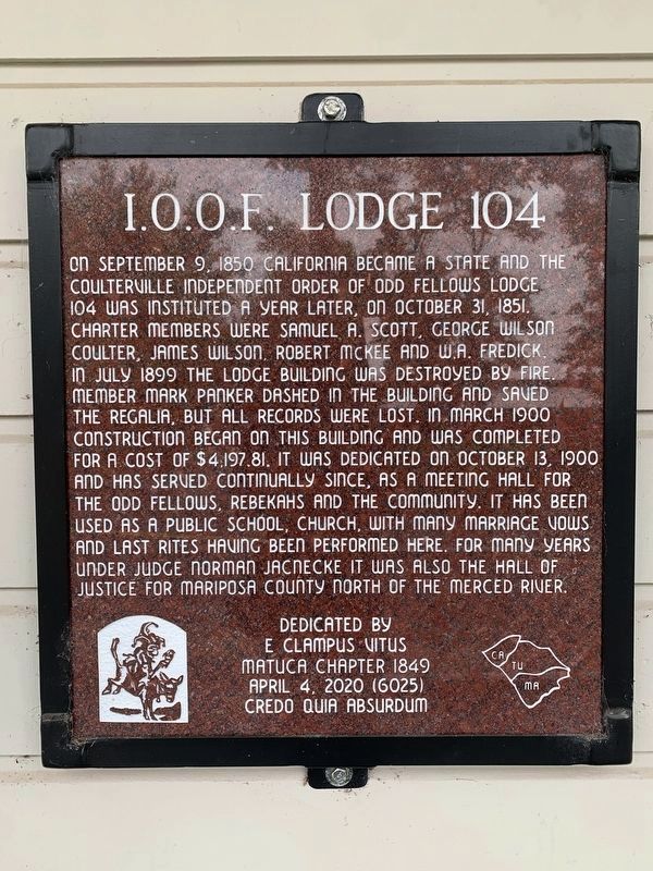 I.O.O.F Lodge 104 Marker image. Click for full size.