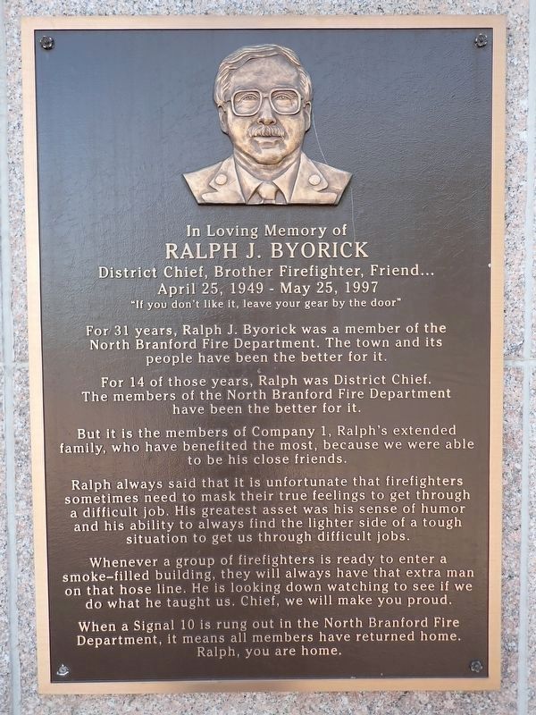 Ralph J. Byorick Marker. Click for full size. Ralph J. Byorick Marker image. Click for full size.
