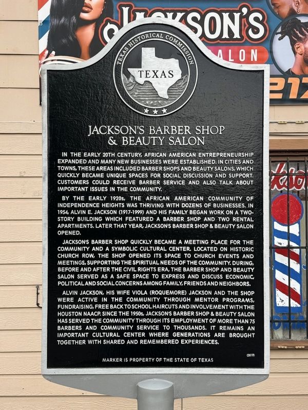 Jackson's Barber Shop & Beauty Salon Marker image. Click for full size.