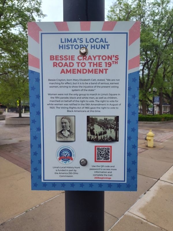 Bessie Crayton's Road To The 19<sup>th</sup> Amendment Marker image. Click for full size.