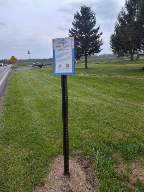Allen County's First Settlement Marker image. Click for full size.