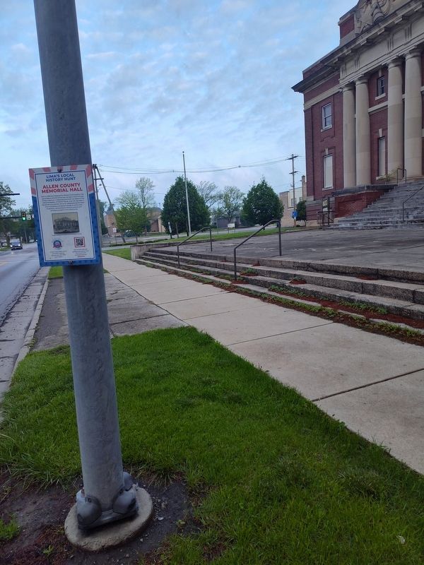 Allen County Memorial Hall Marker image. Click for full size.