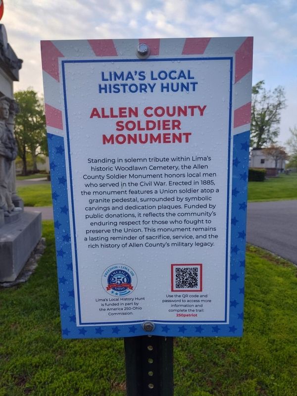 Allen County Soldier Monument Marker. Click for full size. Allen County Soldier Monument Marker image. Click for full size.