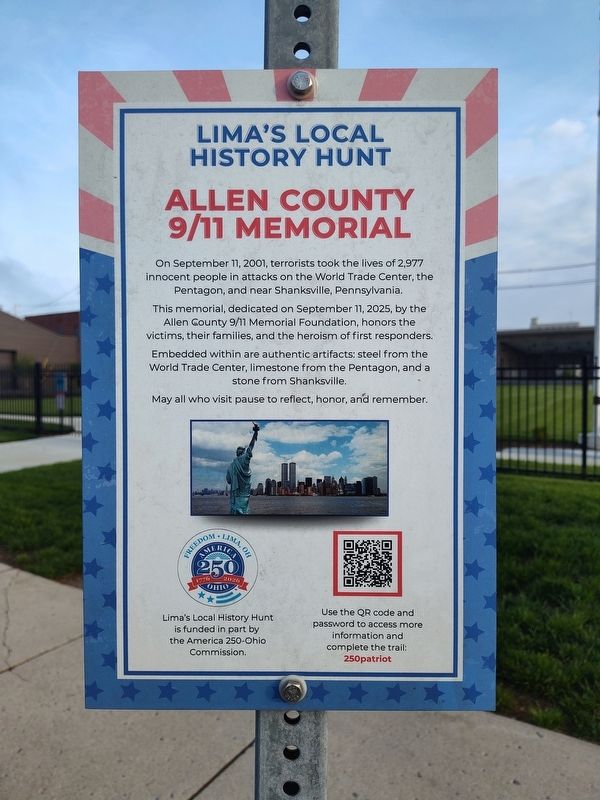 Allen County 9/11 Memorial Marker image. Click for full size.