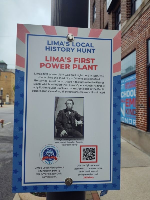Lima's First Power Plant Marker image. Click for full size.