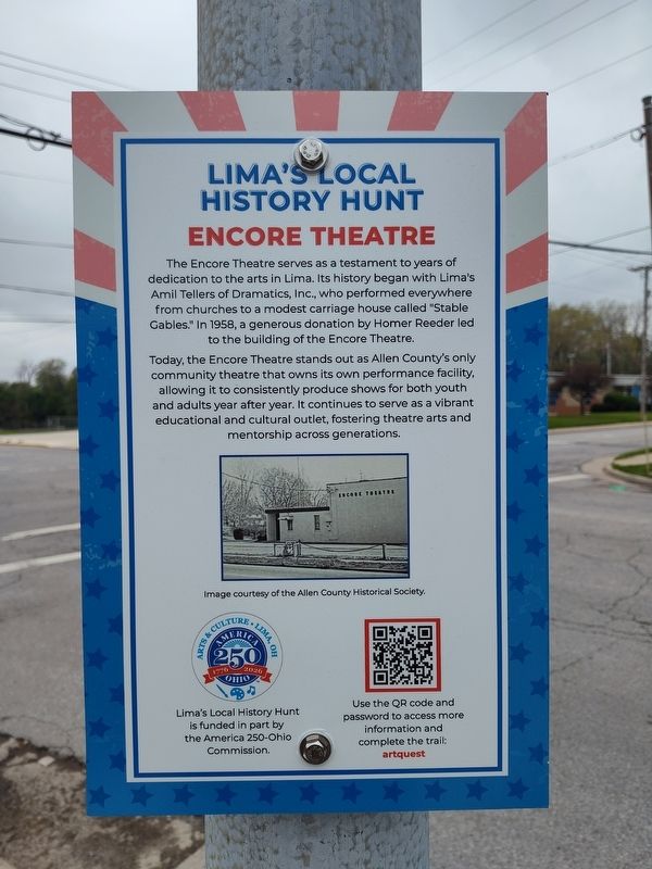Encore Theatre Marker. Click for full size. Encore Theatre Marker image. Click for full size.
