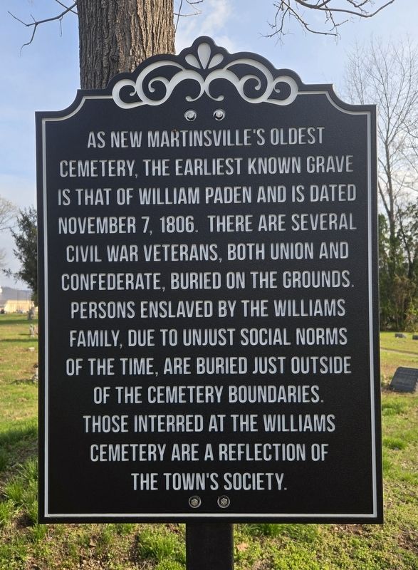 New Martinsville's Oldest Cemetery Marker image. Click for full size.