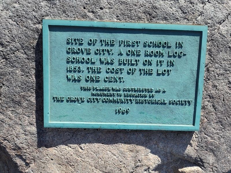 Site of the First School in Grove City Marker image. Click for full size.