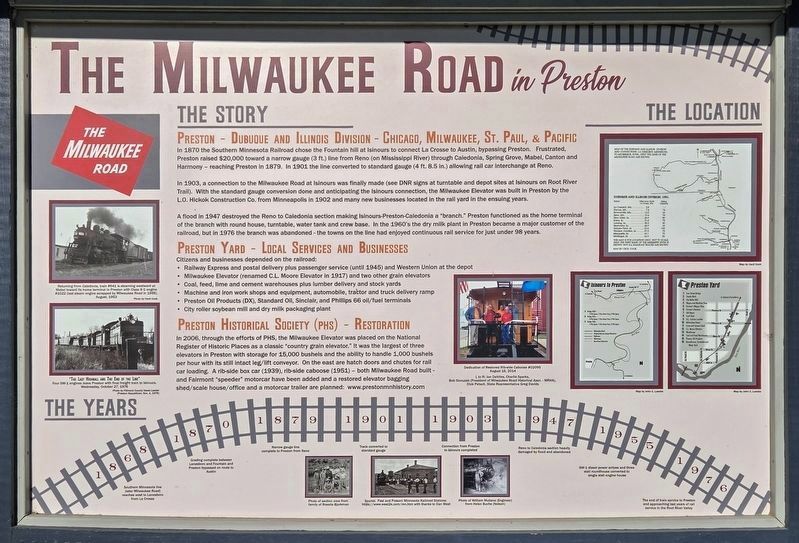 The Milwaukee Road in Preston (marker obverse). Click for full size. The Milwaukee Road in Preston (marker obverse) image. Click for full size.