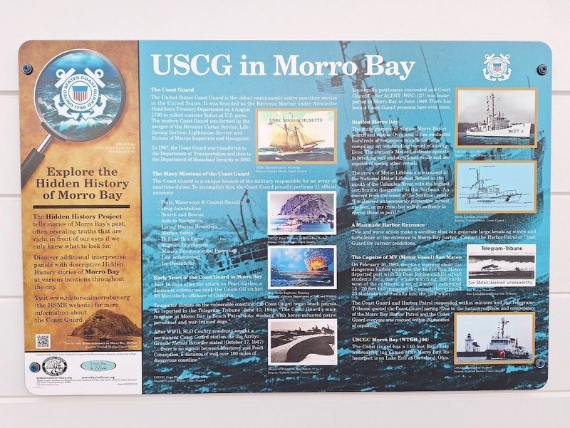 USCG in Morro Bay Marker. Click for full size. USCG in Morro Bay Marker image. Click for full size.