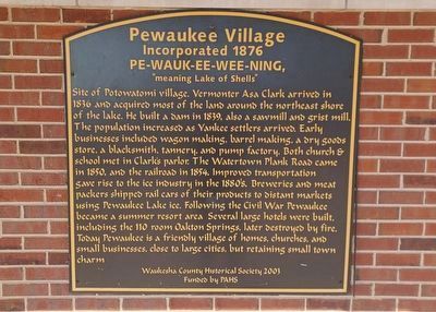 Pewaukee Village Marker. Click for full size. Pewaukee Village Marker image. Click for full size.