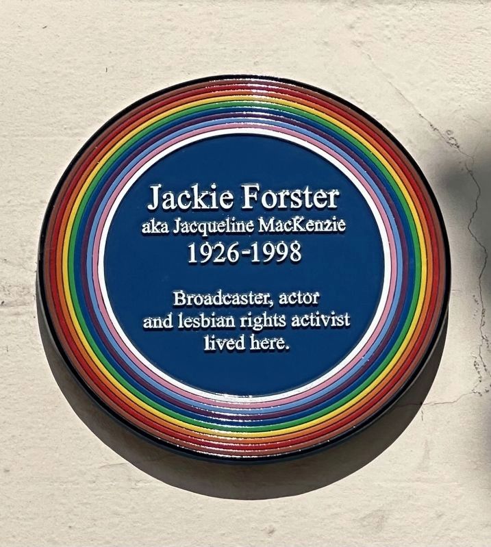 Jackie Forster Marker - Rainbow plaque image. Click for full size.