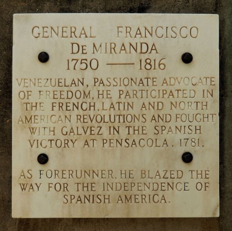 General Francisco De Miranda Marker image. Click for full size.
