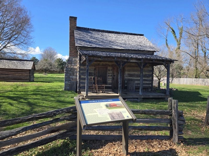 George Haynes Cabin and Marker. Click for full size. George Haynes Cabin and Marker image. Click for full size.