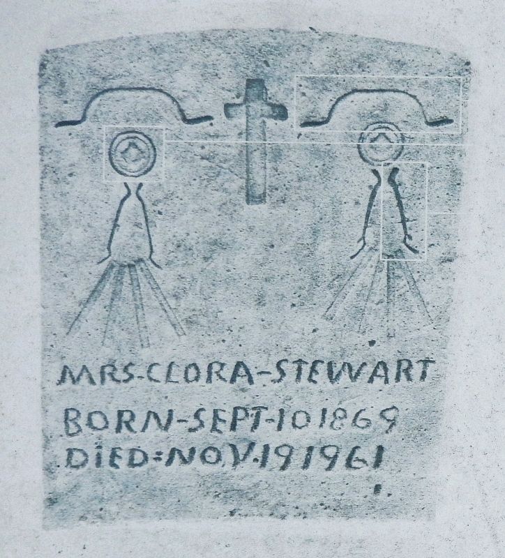 Marker detail: Mrs. Clora Stewart Marker. Click for full size. Marker detail: Mrs. Clora Stewart Marker image. Click for full size.