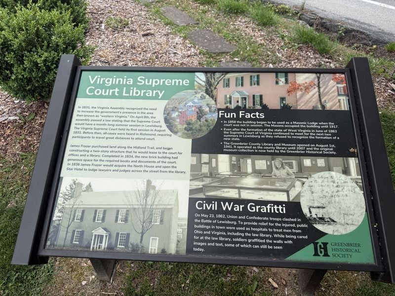 Virginia Supreme Court Library Marker. Click for full size. Virginia Supreme Court Library Marker image. Click for full size.