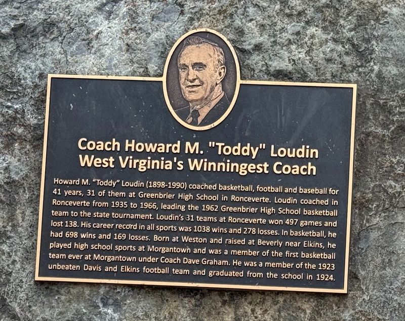 Coach Howard M. "Toddy" Loudin Marker image. Click for full size.