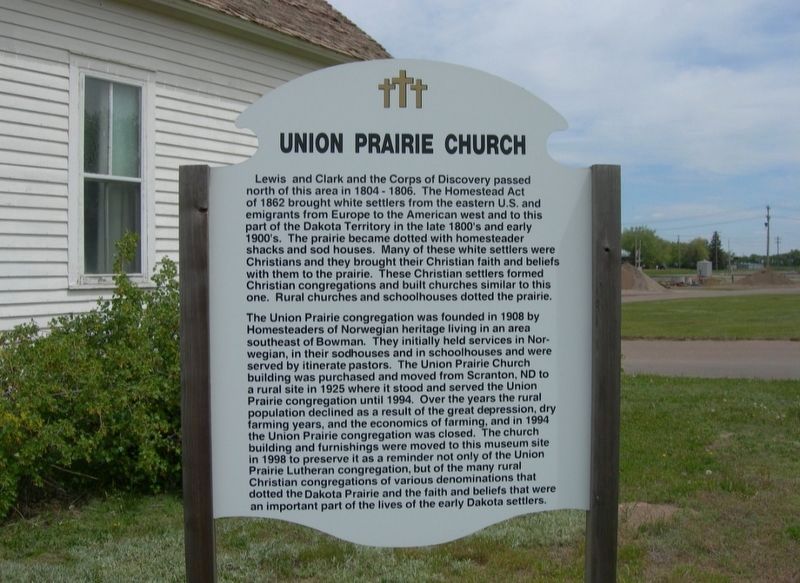 Union Prairie Church Marker. Click for full size. Union Prairie Church Marker image. Click for full size.