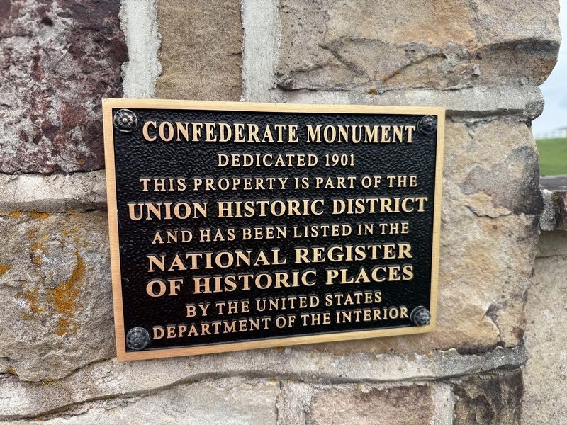 National Register of Historic Places plaque for the Confederate Memorial. Click for full size. National Register of Historic Places plaque for the Confederate Memorial image. Click for full size.