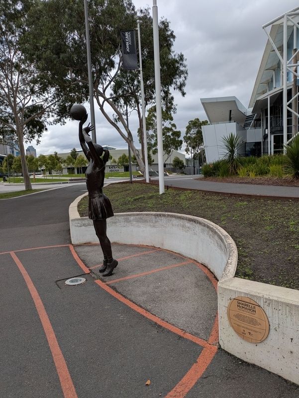 Sharelle McMahon Marker with the Statue. Click for full size. Sharelle McMahon Marker with the Statue image. Click for full size.