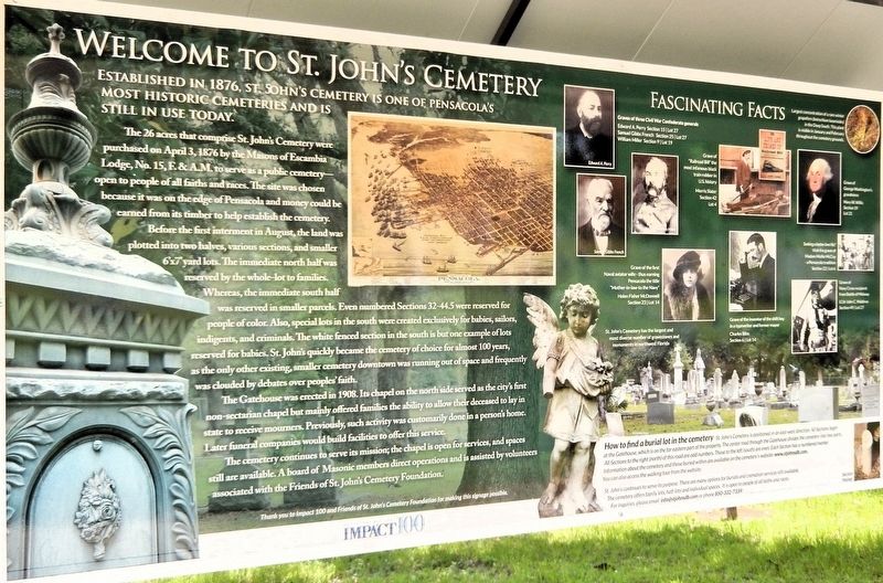 Welcome to St. John's Cemetery Marker. Click for full size. Welcome to St. John's Cemetery Marker image. Click for full size.