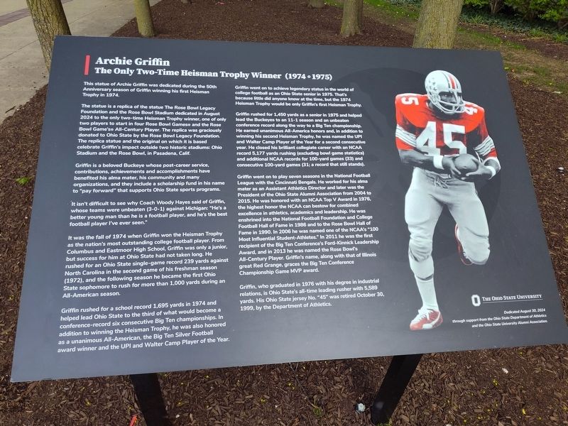 Archie Griffin Marker. Click for full size. Archie Griffin Marker image. Click for full size.