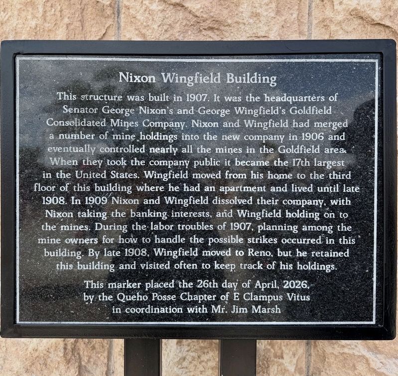 Nixon Wingfield Building Marker. Click for full size. Nixon Wingfield Building Marker image. Click for full size.