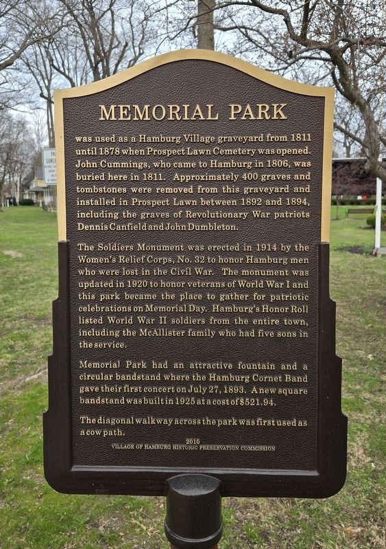 Memorial Park Marker image. Click for full size.