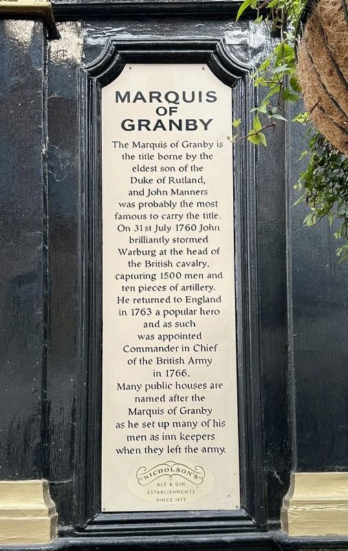 Marquis of Granby Marker image. Click for full size.