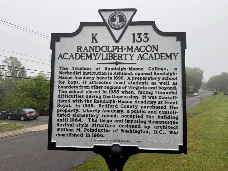 Randolph-Macon Academy/Liberty Academy Marker. Click for full size. Randolph-Macon Academy/Liberty Academy Marker image. Click for full size.