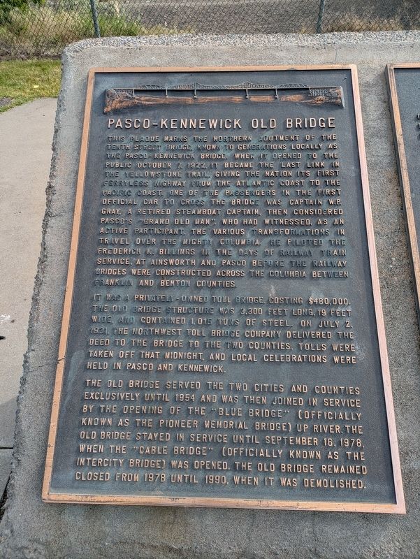 Pasco-Kennewick Old Bridge Marker image. Click for full size.