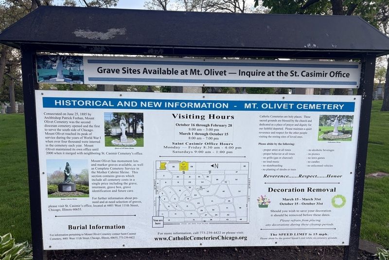Mt. Olivet Cemetery Marker image. Click for full size.