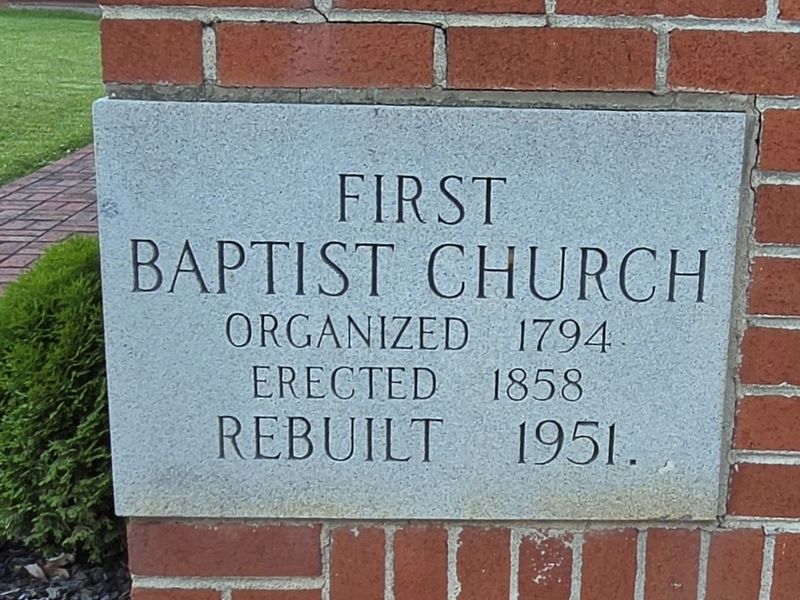 First Baptist Church Cornerstone image. Click for full size.
