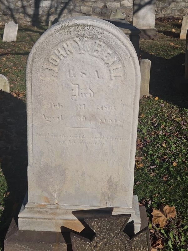 John Yates Beal, No. 10 on the marker. Click for full size. John Yates Beal, No. 10 on the marker image. Click for full size.