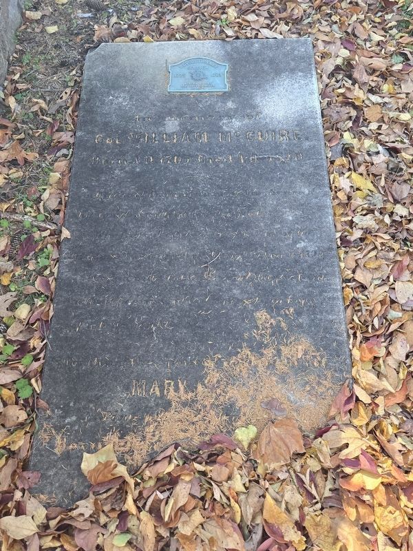 Col. William McGuire No. 4 on the marker. Click for full size. Col. William McGuire No. 4 on the marker image. Click for full size.