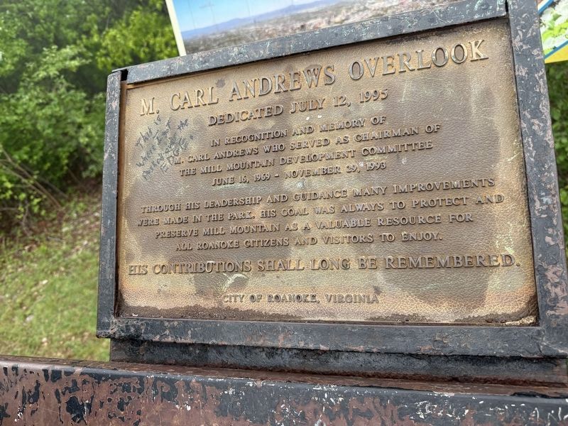M. Carl Andrews Overlook Marker image. Click for full size.