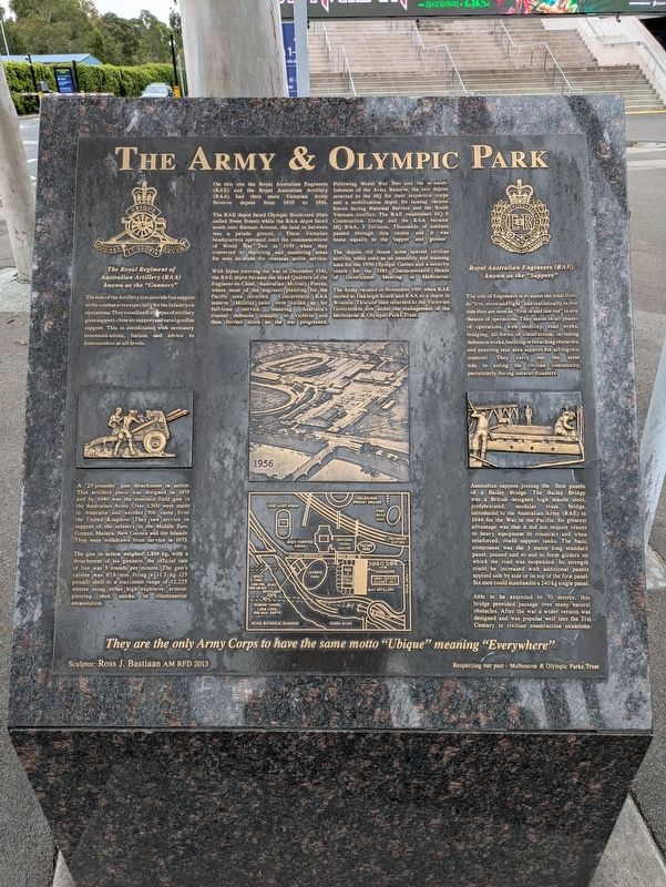 The Army and Olympic Park Marker. Click for full size. The Army and Olympic Park Marker image. Click for full size.