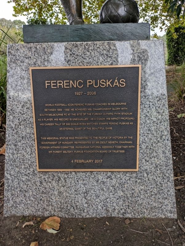 Ferenc Puskas Marker. Click for full size. Ferenc Puskas Marker image. Click for full size.