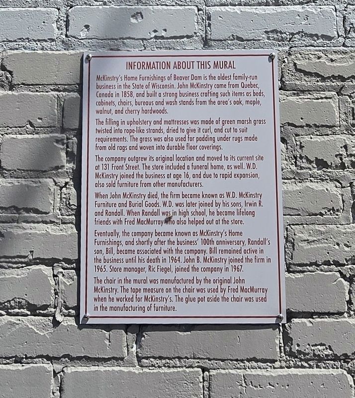 New McKinstry's Home Furnishings Marker - Information About This Mural. Click for full size. New McKinstry's Home Furnishings Marker - Information About This Mural image. Click for full size.