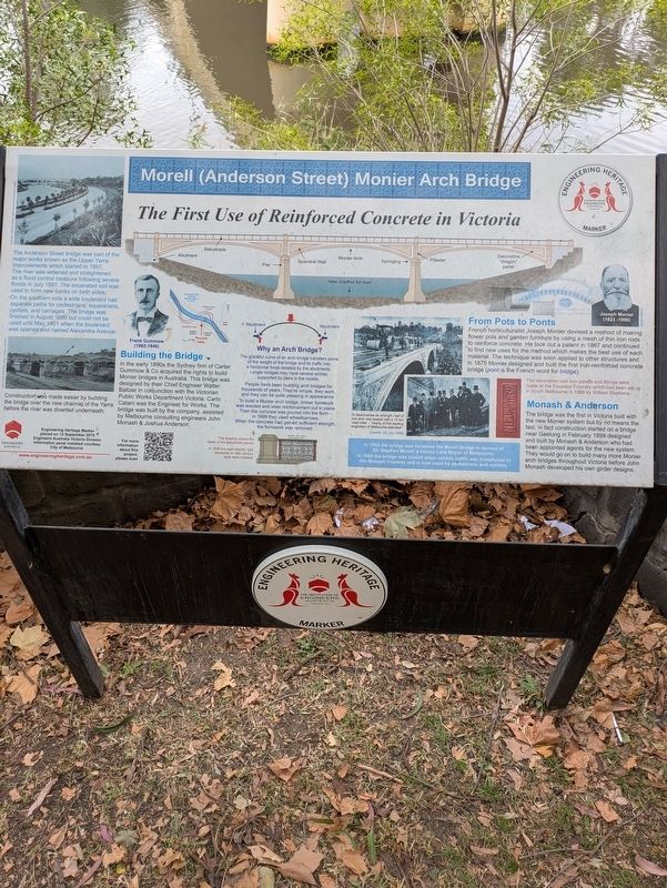 Morell (Anderson Street) Monier Arch Bridge Marker image. Click for full size.