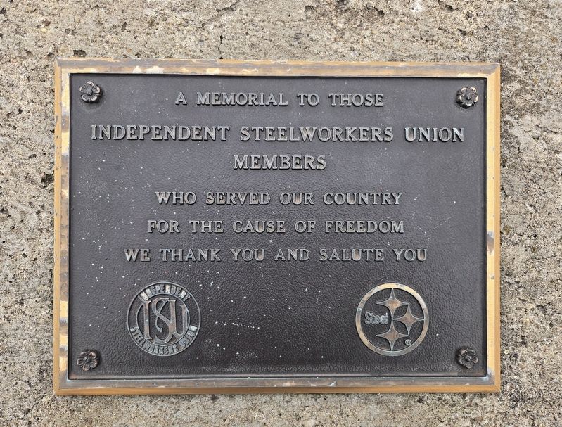 Independent Steelworkers Union Members Veterans Memorial image. Click for full size.