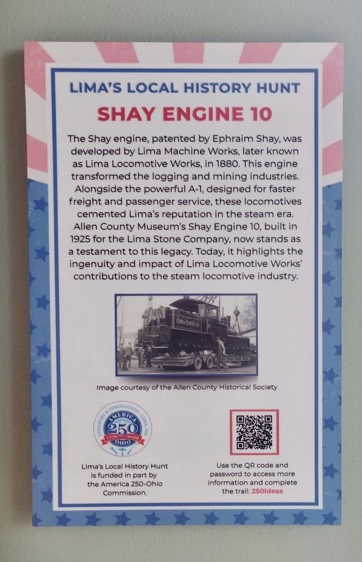 Shay Engine 10 Marker image. Click for full size.