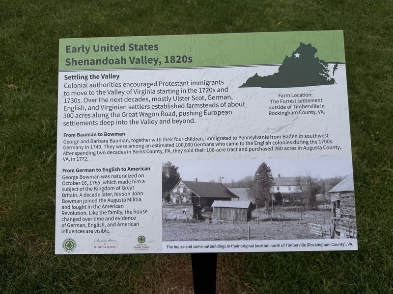 Shenandoah Valley, 1820s Marker image. Click for full size.