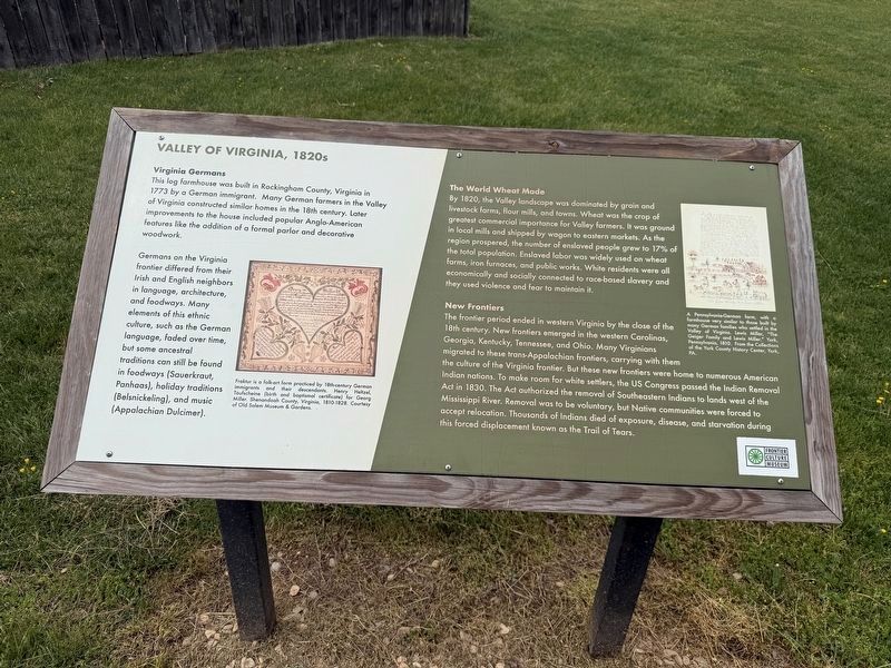 Valley of Virginia, 1820s Marker image. Click for full size.