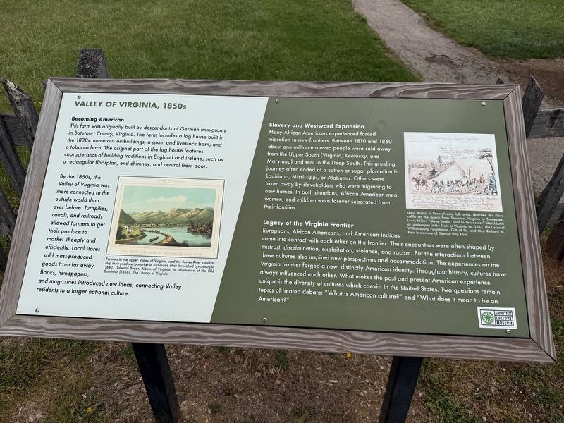 Valley of Virginia, 1850s Marker image. Click for full size.